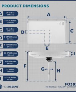 Five Oceans Boat Cutting Board, Fillet Table for Boat, Bait Table Premium Line, Rod Holder Mount, with Knife Slot, Plier Storage, Slotted Table Back, for Pontoon, Fishing Boats, Bass Boats - FO3936 20 81RuKiTntfL