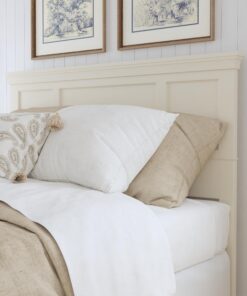 Home Styles Naples White Queen Headboard with Mahogany Wood Solids, Brush Stroke Finish, Raised Panel Design, and Rich White Finish Off-White 10 81RuLUpdtL