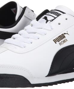 PUMA Men's Roma Basic Sneaker 10 White/Black Leather 33 81RuthSFJ0L
