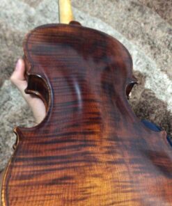 Mendini By Cecilio Violin - MV500+92D - Size 4/4 (Full Size), Black Solid Wood - Flamed, 1-Piece Violins w/Case, Tuner, Shoulder Rest, Bow, Rosin, Bridge & Strings - Adult, Kids Size: 4/4 (Full Size) 88 81RuwBb3uLL