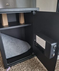 Amazon Basics Steel Home Security Electronic Safe with Programmable Keypad Lock, Secure Documents, Jewelry, Valuables, 1.8 Cubic Feet, Black, 13.8"W x 13"D x 19.7"H 48 81RvSNMt2L