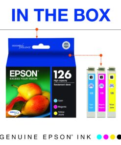 EPSON 126 DURABrite Ultra Ink Color Combo Pack For WF-3520, WF-3530, WF-3540, WF-520, WF-545, WF-630, WF-633, WF-635, WF-645, WF-7010, WF-7510, WF-7520, WF-840, WF-845 and other select models Multi-Pack 8 81Rvbu dvcL