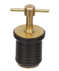 Attwood 7526A7 T-Handle Drain Plug, For 1-Inch-Diameter Drains, Locks in Place, Brass Handle, Rubber Plug 7 81Rwlj669L