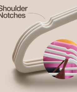 Home-it Premium Velvet Hangers 50 Pack - Ivory Suit Hangers Non-Slip - Heavy duty Clothes Hangers for Closet, Jacket, Shirt, Pants and Suit, Hook Swivel 360 - Ultra Thin 31 81RyLZWrJ3L