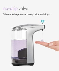 simplehuman 8 oz. Touch-Free Sensor Liquid Soap Pump Dispenser with Soap Sample, White 8 oz. Battery Operated 15 81Rz2pYCrIL