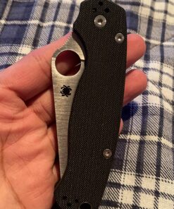 Spyderco Para Military 2 Signature Knife with 3.42" CPM S45VN Steel Blade and Durable G-10 Handle - PlainEdge - C81GP2 Black Handle - Stainless Steel Blade 54 81Rz4hYI9L