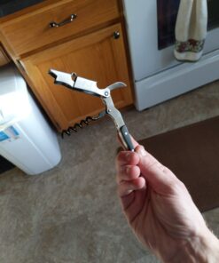 Pocket Prestige Waiters Corkscrew By Coutale Sommelier - Blackwood - French Patented Spring-Loaded Double Lever Wine Bottle Opener for Bartenders and Gifts - Sharp Micro-Serrated Knife 39 81S NKSCidL