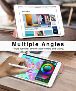 MoKo Case Fit iPad Mini 5 2019 (5th Generation 7.9-inch) iPad Mini 4, Slim Smart Shell Stand Folio Protective Cover with Soft TPU Translucent Frosted Back, Auto Wake/Sleep - Rose Gold 42 81S xFbNIPL