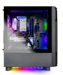 Skytech Gaming Shadow Gaming PC Desktop – AMD Ryzen 5 5600X 3.7 GHz, NVIDIA RTX 4060, 1TB NVME SSD, 16GB DDR4 RAM 3200, 600W Gold PSU, 11AC Wi-Fi, Windows 11 Home 64-bit,Black 5600X | 4060 18 81S0A5T95GL