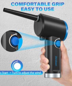 DOROBEEN Compressed Air Duster, Electric Air Duster, Cordless Air Duster, Canned Air Duster for Computer, Keyboard Cleaner, BLDC Motor - Stepless Speed - 6000mAh (Blue) AT07-B 21 81S0FIiF9L
