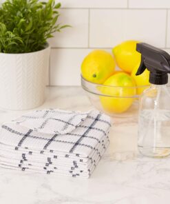 DII Scrubber Dishcloths Collection Windowpane Dishrag Set, 12x12, White/Nautical Blue Stripe, 6 Piece 12x12" 15 81S0QyOiZL