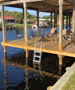 RecPro 5 Step Removable Boarding Boat Ladder | AL-A5 | Marine Pontoon Boat Dock | Heavy Duty Aluminum 30 81S1Wxt0PHL