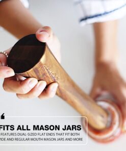 Masontops Pickle Packer - Acacia Wood Vegetable Fermentation Tamper - Cabbage Sauerkraut Pounder - Fermenting Food Tool 18 81S1aukp6gL