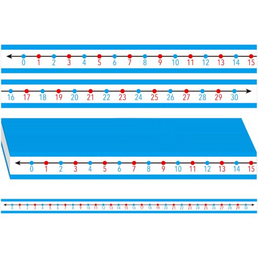 36 PCS Student Number Line, Self-Adhesive 0 to 30 Number Line Strips Erasable Surface Number Cognition, Counting, Sequencing, Color-Coded Even and Odd Numbers, Write on & Wipe Off for Classroom Use Self adhesive