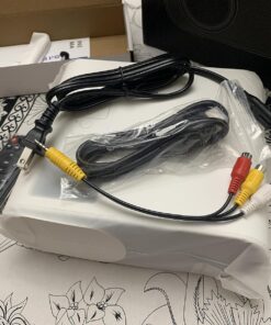 HOMPOW Projector, Native 1080P Full HD Bluetooth Projector with Speaker, 9500 Lumens Outdoor Portable Movie Mini Projector Compatible with Laptop, Smartphone, TV Stick, Xbox, PS5 white 34 81S2SLKObdL