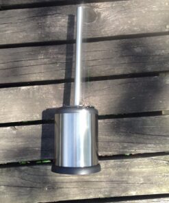 ToiletTree Products Toilet Brush with Lid - Sleek Toilet Bowl Brush and Holder - Toilet Scrubber Brush Set with Heavy-Weight Base - Lidded Toilet Bowl Cleaner Brush and Holder - Chrome Stainless Steel 46 81S3BO 0FL