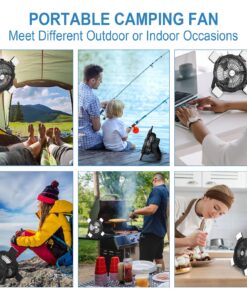 AGPTEK Rechargeable Outdoor Camping Fan - 8000mAh Battery Powered Tent Fan with LED Light & Hook, Portable for Picnics, BBQ, Fishing, Travel, Construction 12 81S46Egf8tL 3