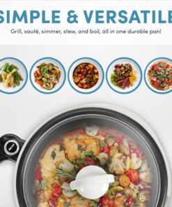 Alternative view of Aroma Housewares ASP-137 Grillet 3Qt. 3-in-1 Cool-Touch Electric Indoor Grill Portable, Dishwasher Safe, 3-Quart, White