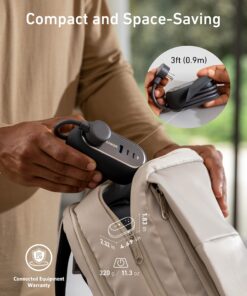 Anker GaNPrime 65W Charging Station, 615 USB C 5-in-1 Power Strip for Travel and Work with 2AC,2 USB C, USB A, 3ft,Power Delivery for iPhone 15/15 Plus/15 Pro/15 Pro Max,and More(Black) Black 44 81S4k4zvNmL