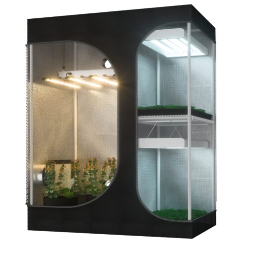 TopoGrow 2-in-1 60"X48"X80" Grow Tent Indoor 5'x4' Mylar Reflective Growing Tent Cabinet for Plant Propagation Flower Growing Hydroponic Growing System 60"X48"X80"