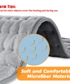 Heating Electric Pad for Back, Shoulders, Abdomen, Legs, Arms, Electric Fast Heat Pad with Heat Settings, Auto Shut Off, Silver Gray (33'' × 17'') 33''×17'' 8 81S6pna3TXL