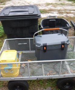 Gorilla Carts GOR1001-COM Steel Utility Cart, Heavy-Duty Convertible 2-in-1 Handle and Removable Sides, 7 cu ft, 1000 lb, Capacity, Gray, 1 pack 91 81S6t5loOL