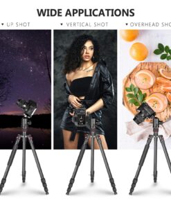 Neewer Carbon Fiber 66 inches/168 centimeters Camera Tripod Monopod with 360 Degree Ball Head,1/4 inch Quick Shoe Plate,Bag for DSLR Camera,Video Camcorder,Load up to 26.5 pounds/12 kilograms 88 81S7G62KsXL