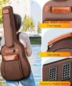 CAHAYA Guitar Bag 40 41 42 Inches 6 Pockets Guitar Case Water Resistent Oxford Cloth 0.5 Inch Extra Thick Sponge Overly Padded for Acoustic Classical Guitar with Anti-theft Pocket CY0150 31 81S7cVcQCrL