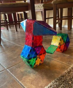 Playmags Magnetic Tiles for Kids, 60 Pc Magnet Blocks with ABC Click-ins, STEM Development Building Toys for Boys Girls & Toddlers 60 Pcs Magnetic Tiles Set 20 81S7iPWZk8L