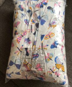 Dreamtown Kids Toddler Pillow & Pillowcase, Hypoallergenic, Plush, Made in USA, Ideal for Crib, Bed & Travel. Soft & Breathable for Safe, Cozy Sleep. Perfect for Boys and Girls - Ages 2+, Butterfly Butterfly’s 24 81S7oueioL 1