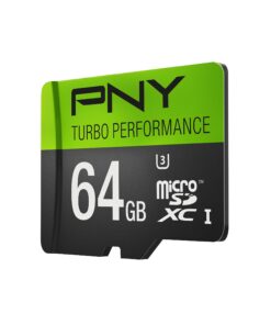 PNY U3 Turbo Performance 64GB High Speed MicroSDXC Class 10 UHS-I, up to 90MB/sec Flash Card (P-SDUX64U390G-GE) 64 GB 17 81S88FFl qL