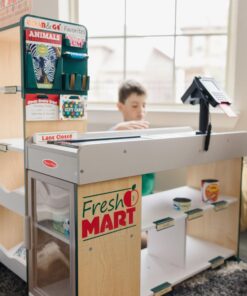 Melissa & Doug Freestanding Wooden Fresh Mart Grocery Store - Supermarket Pretend Play, Kids Play Store, Toy Food Stand For Toddlers And Kids Ages 3+ - FSC-Certified Materials 27 81S8JI67pnL