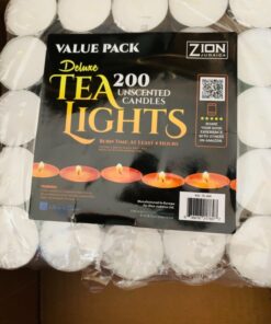 Zion Judaica Quality Tealight Candles 4 - 4.5 Hour Burn Time Unscented Set of 200 - Stark White 200 Pack 22 81S9poItSOL