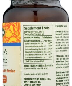 Flora - Toddler's Blend Probiotic, 3 Billion CFU RAW, Six-Infant & Toddler Specific Strains, Lactobacillus, Taste-Free, Dissolves Easy, Aids Constipation and Immunity, 2.64-oz. Powder Standard Packaging 13 81SAhjEIL