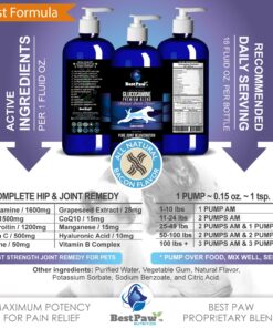 Alternative view of Best Paw Nutrition - Bacon Flavor Liquid Glucosamine for Dogs & Cats - Chondroitin, MSM, Hyaluronic Acid - Dog Arthritis Home Remedy - Joint Supplement for Hip & Joint Pain Relief Pets Love - 16oz