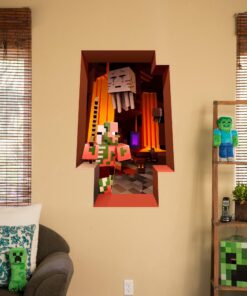 JINX Minecraft The Nether Removeable Wall Cling Decal Sticker for Kids Room 3 81SF smQP7L