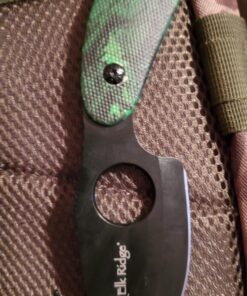 Elk Ridge-Outdoors 2-PC Fixed Blade Hunting Knife Set-Black Stainless Steel Skinner&Gut Hook Blades,Camo Coated Nylon Fiber Handles,Nylon Sheath-Hunting,Survival-ER-300CA,7-Inch/6.5-Inch Overall 37 81SFMocu5UL