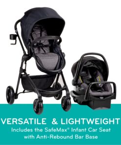 Evenflo Pivot Modular Travel System with LiteMax Infant Car Seat with Anti-Rebound Bar (Casual Gray) Casual Grey Stroller 29 81SGqMC6arL