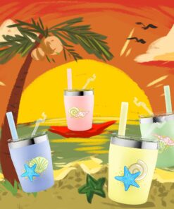 Housavvy Sippy Cups for Toddlers, Easy Clean, Dishwasher Safe, BPA Free Kids Stainless Steel Cups with Tritan Lids and Kids Smoothie Silicone Reusable Ocean -1 19 81SIjLwS8yL