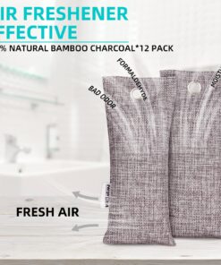 NEWBEA Bamboo Charcoal Air Purifying Bag 12 Pack 65g Each, Charcoal Bags Odor Absorber, Shoe Deodorizer, Activated Charcoal Odor Absorber for Shoes, Home, Closet, Pet 22 81SJGD38kwL