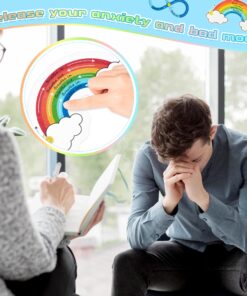 H1vojoxo 48PCS Breath Calm Anxiety Sensory Stickers Calm Strips for Anxiety Sensory Stickers Anti Stress Tactile Rough Textured Sticker for Desk and Phone Stress Anxiety Relief Adhesive for Kids Adult 24 81SLcLR7j2L