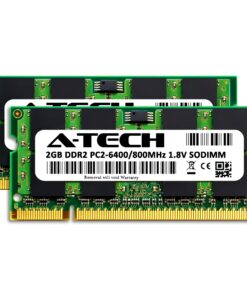 Alternative view of A-Tech 4GB (2x2GB) DDR2 800MHz SODIMM PC2-6400 1.8V CL6 200-Pin Non-ECC Unbuffered Laptop RAM Memory Upgrade Kit PC2-6400 4GB Kit (2 x 2GB) DDR2 800MHz (PC2-6400)