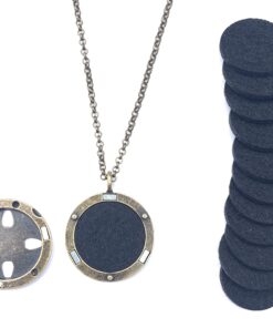 Wild Essentials Celtic Cross Aged Brass Essential Oil Diffuser Nickel Free Alloy Locket Pendant with 24 inch Chain, 6 Refill Pads, Customizable Color Changing Perfume Jewelry for Aromatherapy Bronze Celtic Cross No Oils 15 81SPJmIAWaL