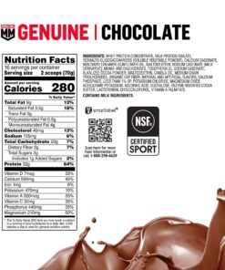 Muscle Milk Genuine Protein Powder, Chocolate, 2.47 Pound, 16 Servings, 32g Protein, 3g Sugar, Calcium, Vitamins A, C & D, NSF Certified for Sport, Energizing Snack, Packaging May Vary 18 81SPcPR ZlL