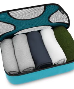 Shacke Pak - 5 Set Packing Cubes - Medium/Small – Luggage Packing Travel Organizers Aqua Teal 18 81SQRbsyEXL