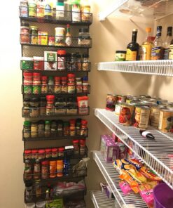 Spice Rack Organizer – Space Saving Wall Mount 5-Tier Wire Shelves for Pantry or Cabinets – Kitchen Organization and Storage by Home-Complete (Black) 44 81SQzESldXL