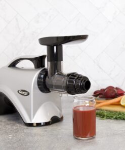 Omega NC800HDS Cold Press Juicer Machine, Vegetable and Fruit Juice Extractor and Nutrition System, Dual-Stage Slow Masticating Juicer, 150 W, Silver 25 81SRgZFgDbL