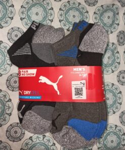 Puma Men's No show Sport Socks, Moisture Control, Arch Support (8 Pair) 6-12 Black 26 81SSXvTU9KL