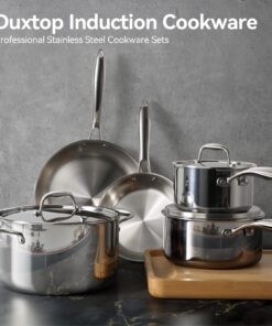 Duxtop Whole-Clad Tri-Ply Stainless Steel Induction Cookware Set, 9PC Kitchen Pots and Pans Set 23 81ST2KzXGpL