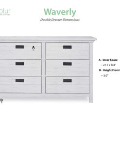 Evolur Waverly Double Dresser in Weathered White , 54x20.25x33 Inch (Pack of 1) 17 81ST8M7TGrL